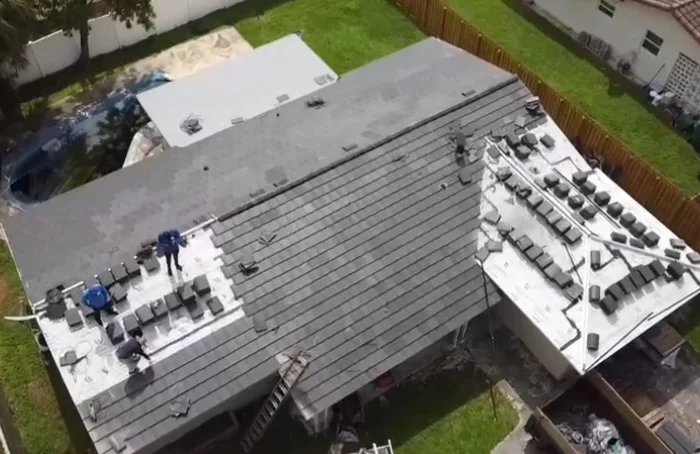 Tile roof installation by Century Roofing Specialists Team
